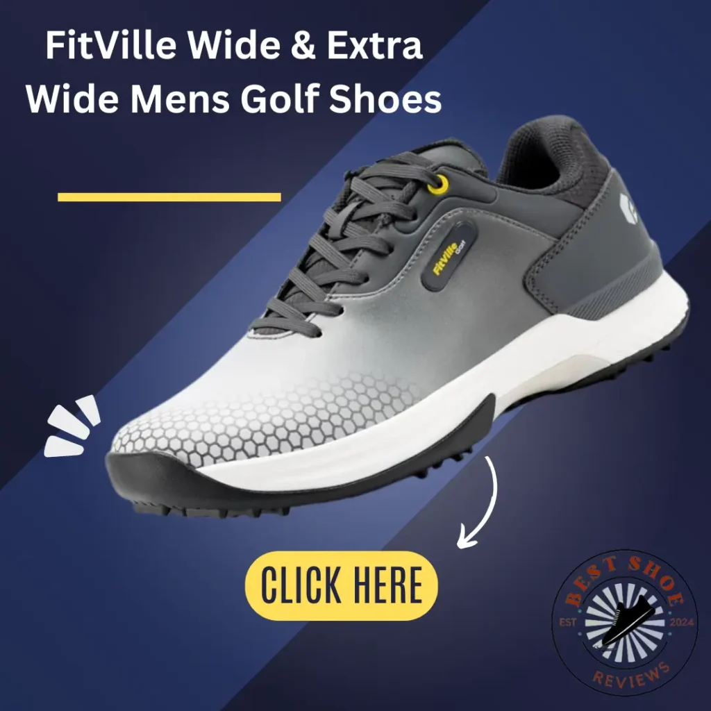 FitVille Wide & Extra Wide Mens Golf Shoes